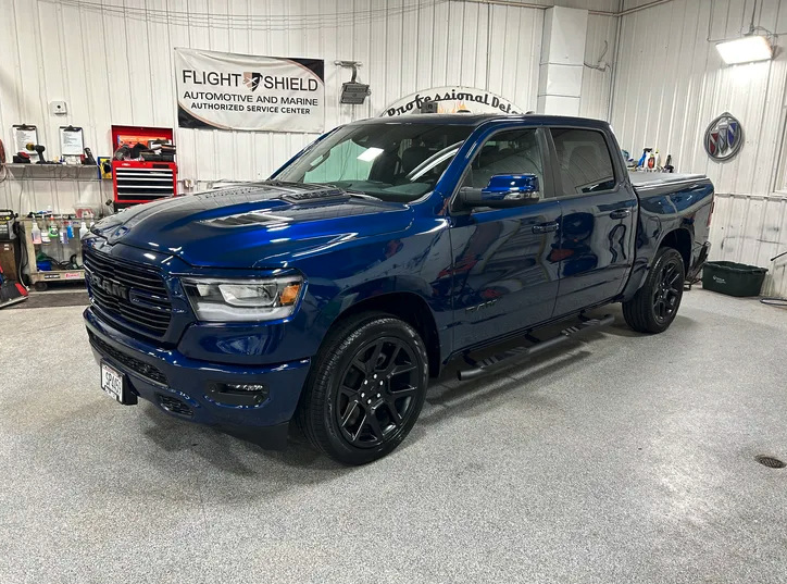 Cleaned blue truck